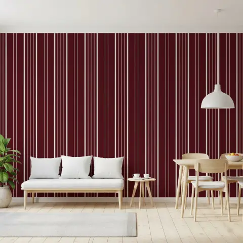 Elegant Crimson Vertical Stripe Wallpaper