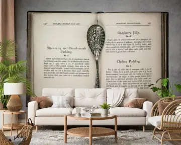 Vintage Cookbook Recipes Wall Mural