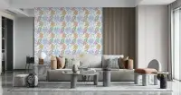 Soft Pastel Abstract Floral Pattern Wallpaper