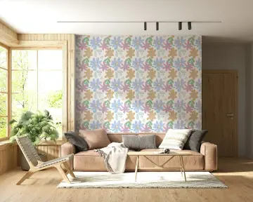 Soft Pastel Abstract Floral Pattern Wallpaper