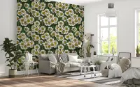 Lush Daffodil Floral Pattern Wall Mural