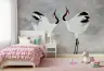 Graceful Dancing Cranes Kids Room Wallpaper 2