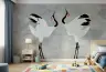 Graceful Dancing Cranes Kids Room Wallpaper 1