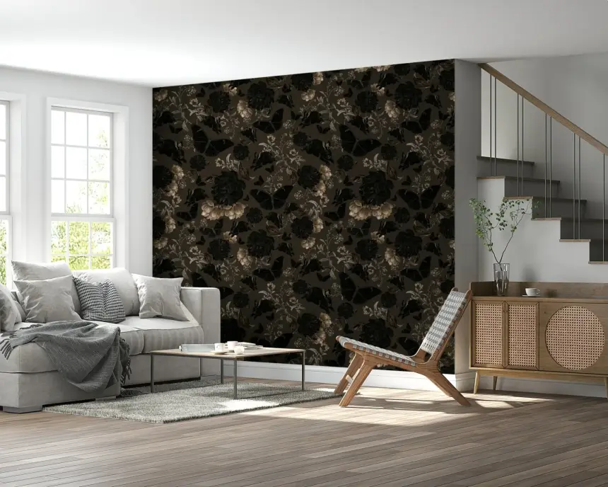 Dark Academia Nocturnal Garden Wall Mural