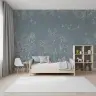 Gentle Deer and Floral Doodle Kids Wallpaper 4