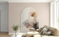 Golden Arch Abstract Floral Watercolour Wall Mural
