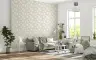 Minimalist Floral Pattern Beige Wallpaper 2