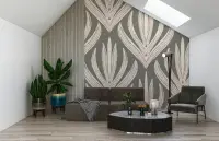 Modern Sage Botanical Pattern Wallpaper