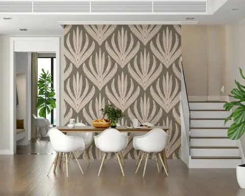 Modern Sage Botanical Pattern Wallpaper