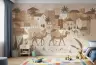 Whimsical Desert Camel Village Wall Mural 1