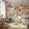 Whimsical Desert Camel Village Wall Mural 4