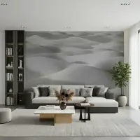 Serene Monochrome Desert Dunes Wall Mural