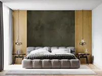 Modern Textured Concrete and Wood Panel Wallpaper