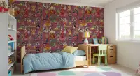 Vibrant Hindu Deities Pattern Wall Mural