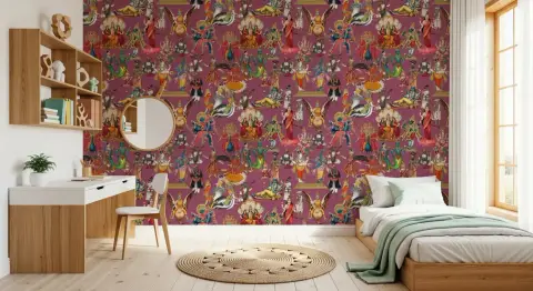 Vibrant Hindu Deities Pattern Wall Mural