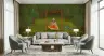 Pichwai Style Krishna Radha Swing Forest Wall Mural 2