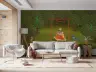 Pichwai Style Krishna Radha Swing Forest Wall Mural 3