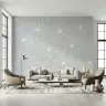 Contemporary Minimalist Outline Floral Wallpaper 3