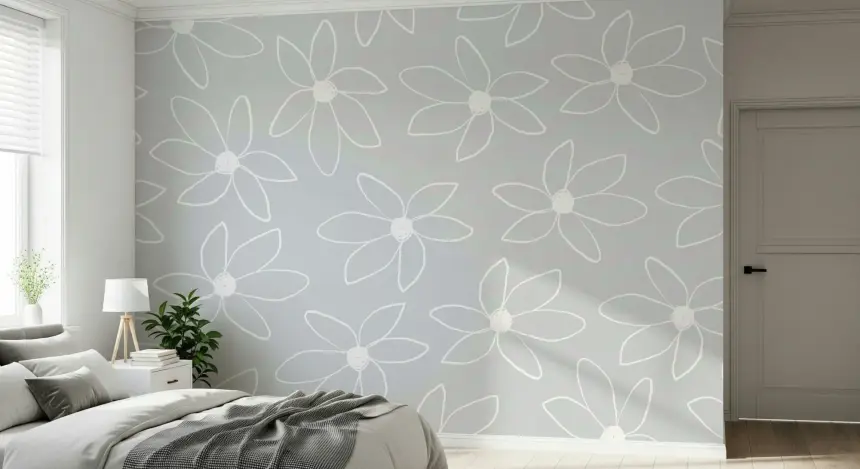 Doodle Flowers Wall Mural -2472033