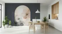 Modern Floral Archway Wall Mural with Geometric Pattern