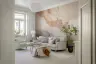 Blush & Rose Gold Abstract Fluid Art Wall Mural 2