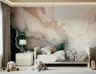 Blush & Rose Gold Abstract Fluid Art Wall Mural 5