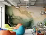 Fluid Gold and Sage Abstract Wall Mural 5