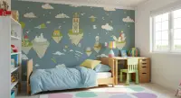 Whimsical Floating Islands Children's Wall Mural