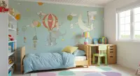 Whimsical Sky Adventure Children's Wall Mural