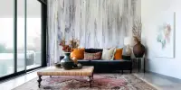 Contemporary Abstract Vertical Flow Wall Mural