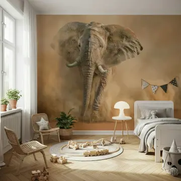 Majestic Elephant Dust Storm Wall Mural