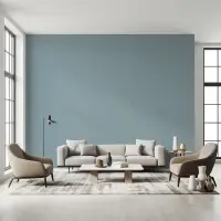 Serene Blue Textured Linen Effect Wallpaper