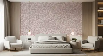Dusty Rose Botanical Leaf Trail Wallpaper
