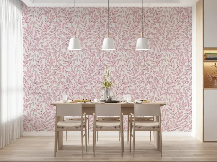 Dusty Rose Vines Wallpaper