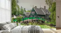 Picturesque Dutch Canal House Wall Mural