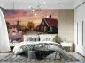 Vibrant Dutch Windmill Sunset Wall Mural 2