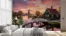 Vibrant Dutch Windmill Sunset Wall Mural 1