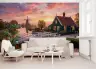 Vibrant Dutch Windmill Sunset Wall Mural 5