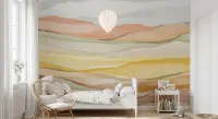 Pastel Earth Tones Abstract Landscape Wall Mural