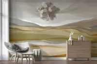 Abstract Earthy Tones Landscape Wall Mural