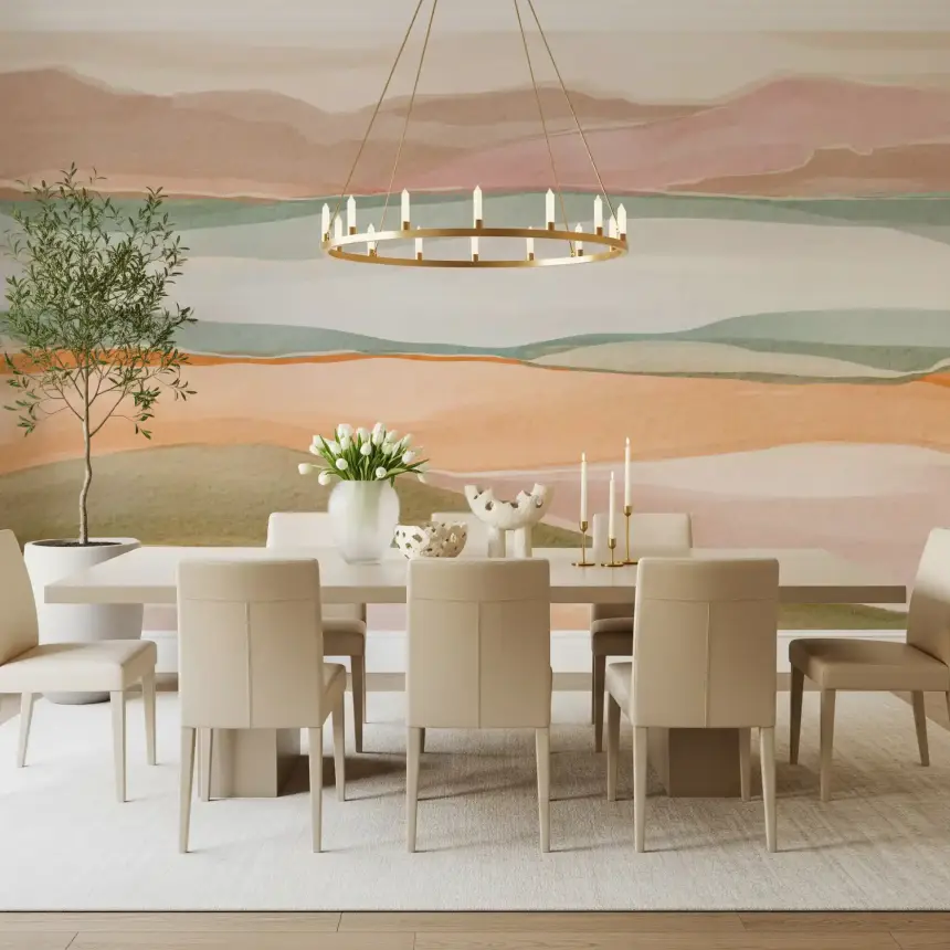 Earthen Wavescape Wall Mural