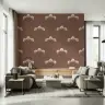 Mughal-Inspired Floral Motif Wallpaper in Terracotta 1