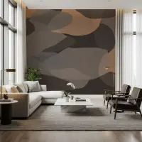 Earthy Tones Abstract Organic Shapes Wall Mural