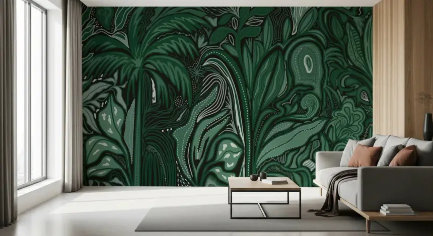 Emerald Canopy Jungle Noctiverdis Plants Wall Mural