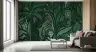 Deep Green Abstract Jungle Foliage Wall Mural 2
