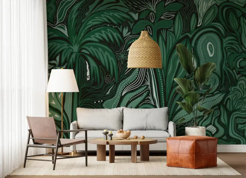 Emerald Canopy Jungle Noctiverdis Plants Wall Mural