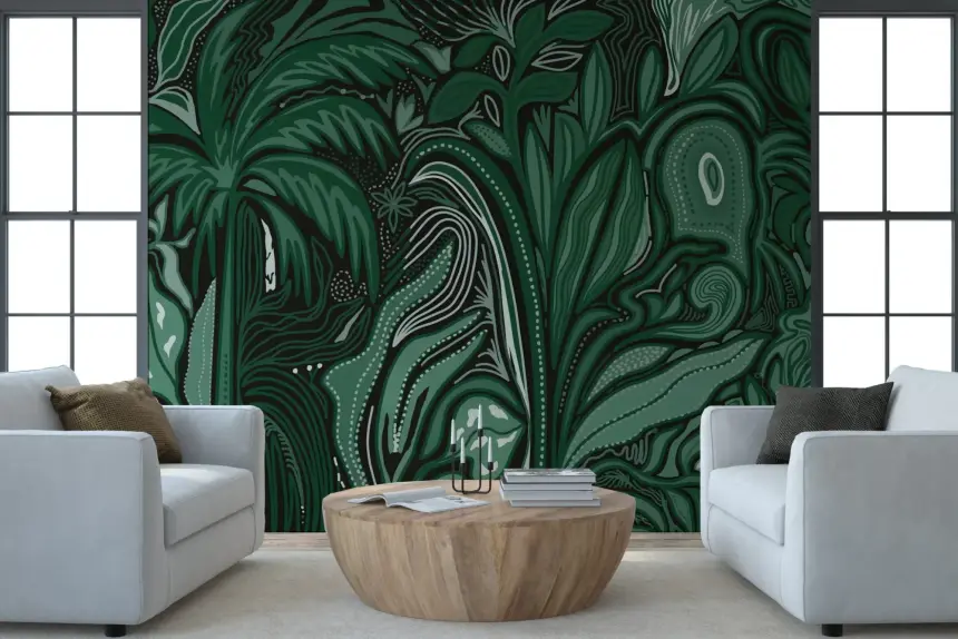 Emerald Canopy Jungle Noctiverdis Plants Wall Mural