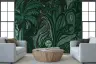 Deep Green Abstract Jungle Foliage Wall Mural 4