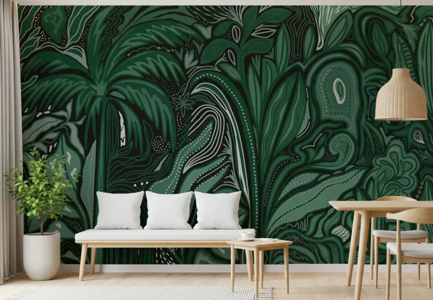Emerald Canopy Jungle Noctiverdis Plants Wall Mural