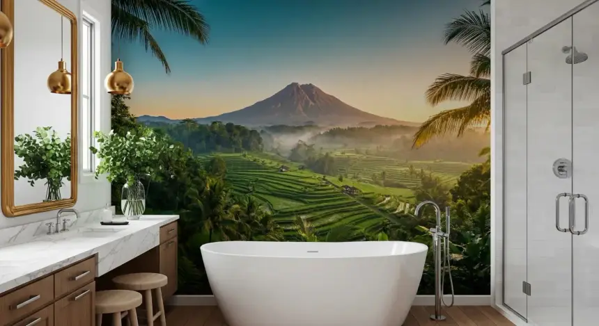 Emerald Terraces & Volcanic Dawn Wall Mural